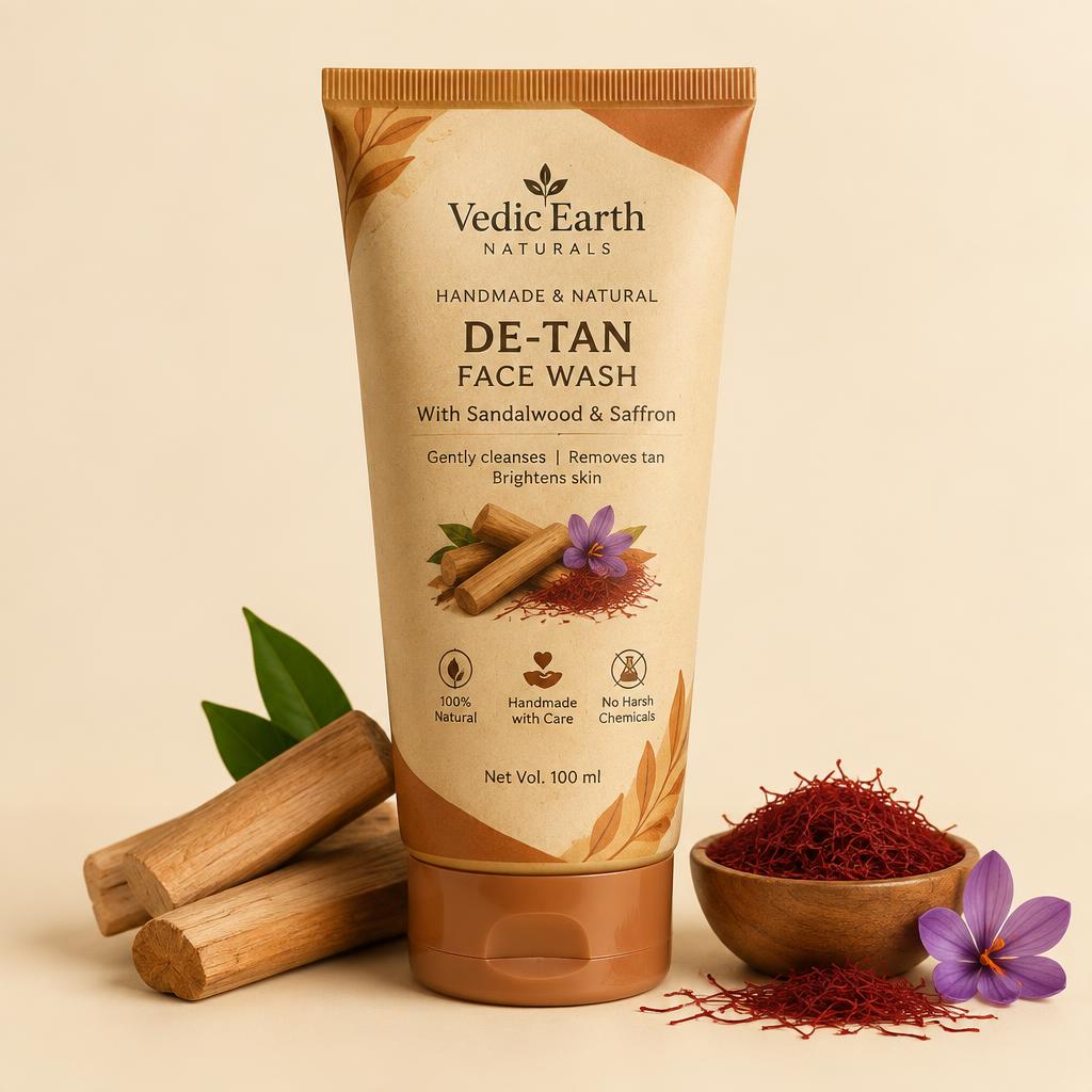 Ghar Soaps De-Tan Face Wash with Sandalwood & Saffron, 100ml